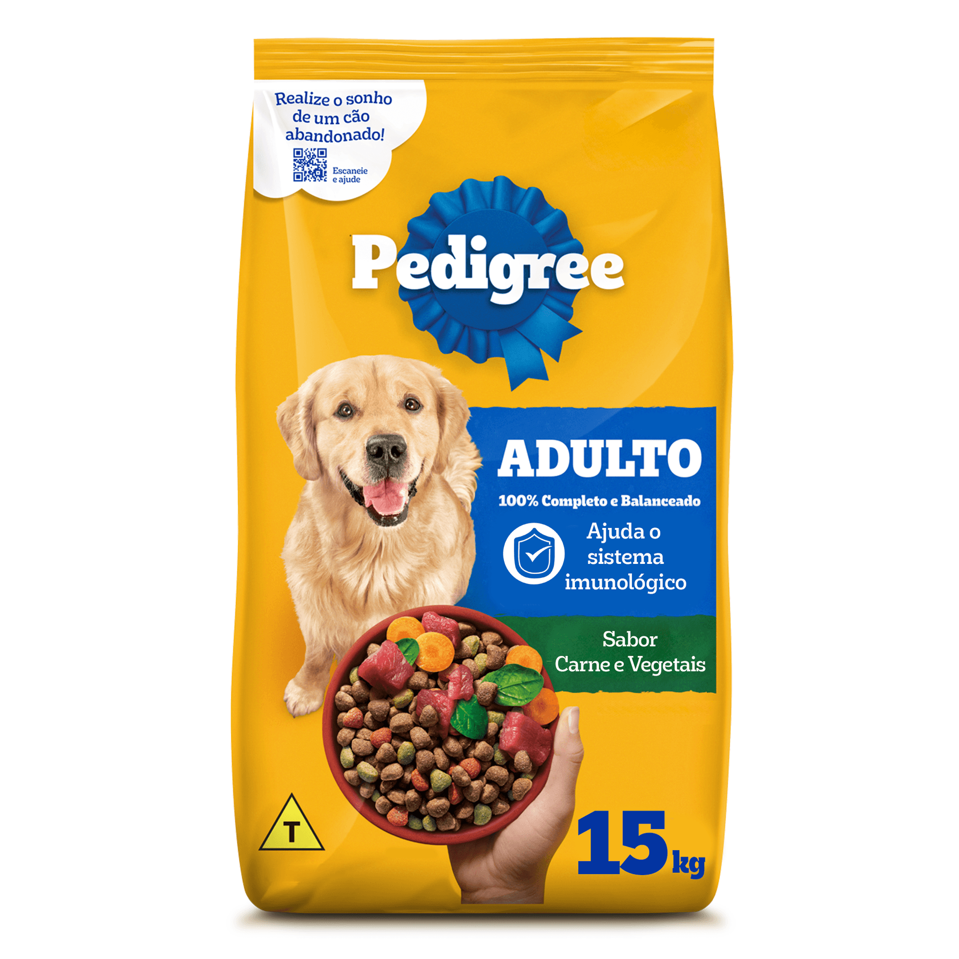 Ração Pedigree Carne e Vegetais Cães Adultos 15 kg