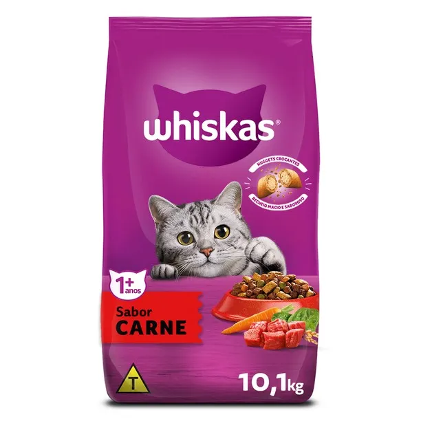 Ração Whiskas Carne Gatos Adultos 10,1 kg
