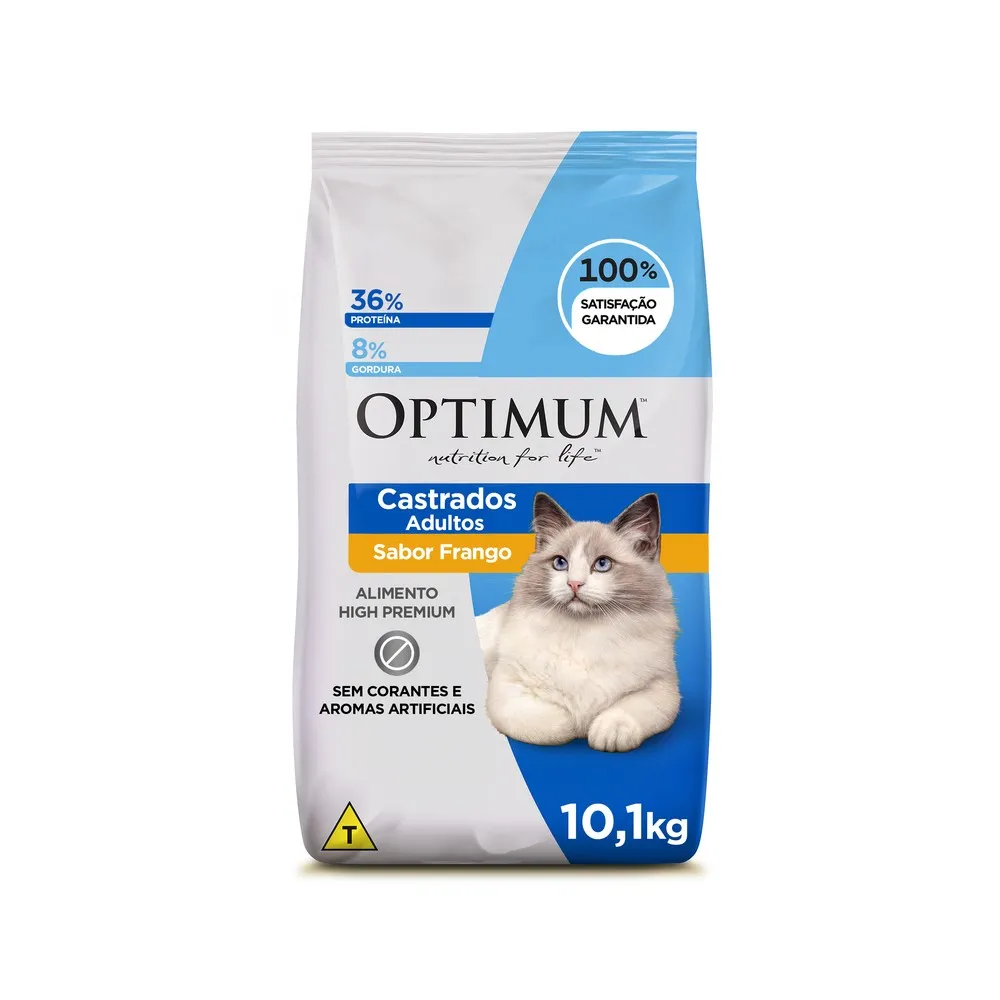 Ração Optimum Gatos Adultos Frango 10,1kg